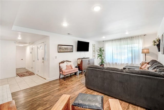 458 Termino Ave, Corona, CA 92879 - living room featuring recessed lighting and wood finished floors