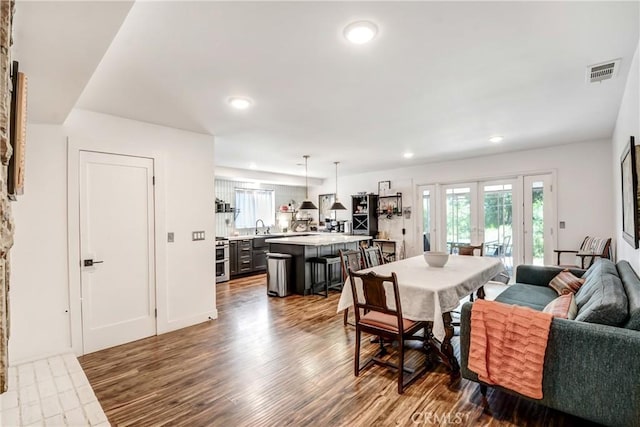 458 Termino Ave, Corona, CA 92879 - dining room featuring dark wood finished floors, plenty of natural light, and recessed lighting