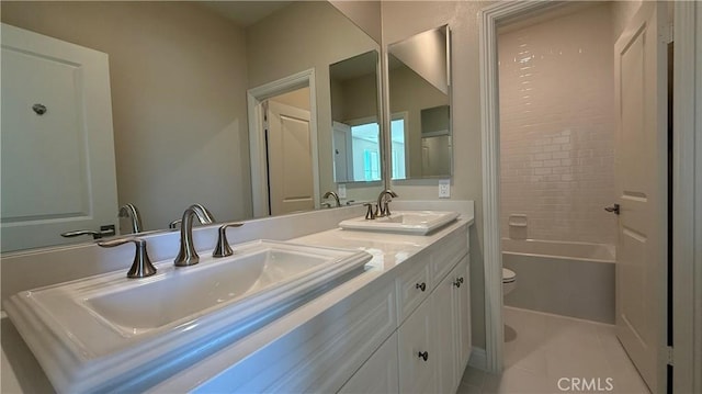 1167 Tesoro Pl, Vista, CA 92081 - full bathroom featuring double vanity and tile patterned floors
