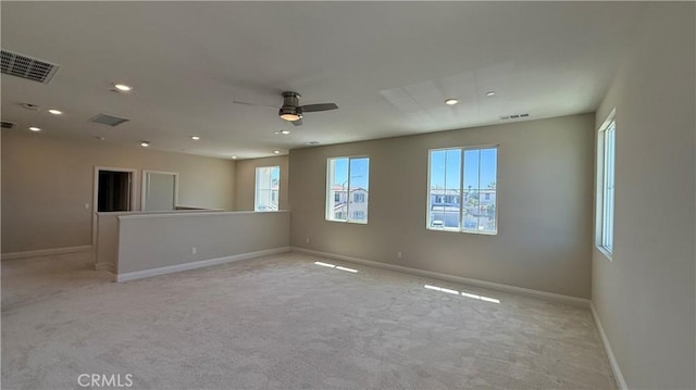 1167 Tesoro Pl, Vista, CA 92081 - spare room featuring light carpet, a ceiling fan, and recessed lighting