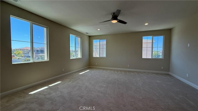 1167 Tesoro Pl, Vista, CA 92081 - carpeted empty room with a ceiling fan and recessed lighting