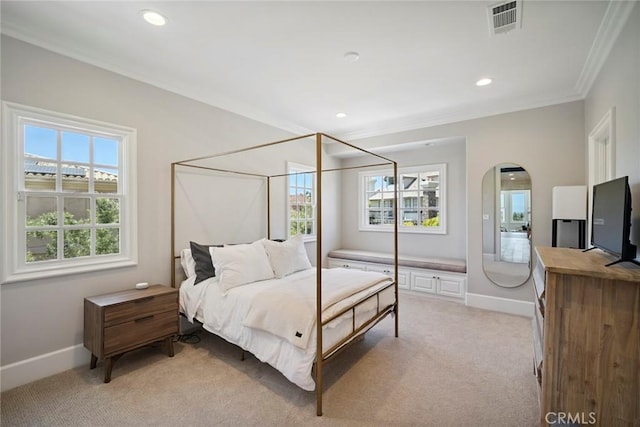 4 Ebony Glade, Laguna Niguel, CA 92677 - bedroom with ornamental molding, light colored carpet, recessed lighting, and arched walkways