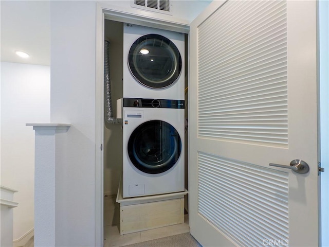 35115 Vine Pl, Fallbrook, CA 92028 - washroom with stacked washing machine and dryer