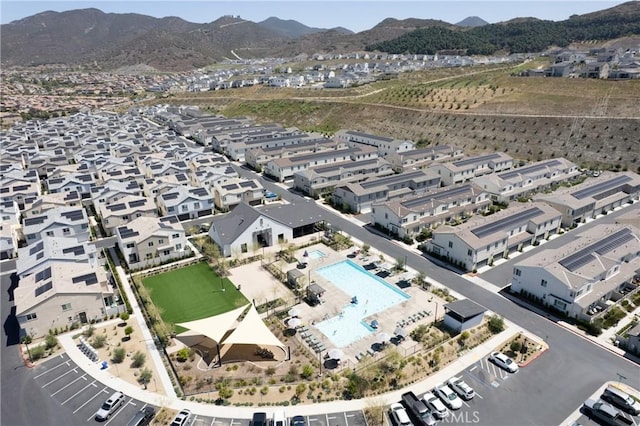 35115 Vine Pl, Fallbrook, CA 92028 - aerial view of property and surrounding area with a pool and a mountain backdrop
