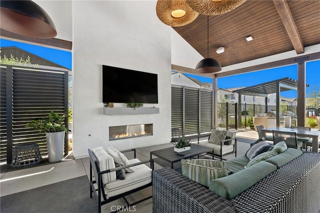 35115 Vine Pl, Fallbrook, CA 92028 - view of patio / terrace featuring an outdoor living space with a fireplace, exterior kitchen, and outdoor dining space