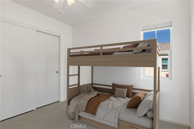 35115 Vine Pl, Fallbrook, CA 92028 - bedroom with carpet, a closet, and a ceiling fan