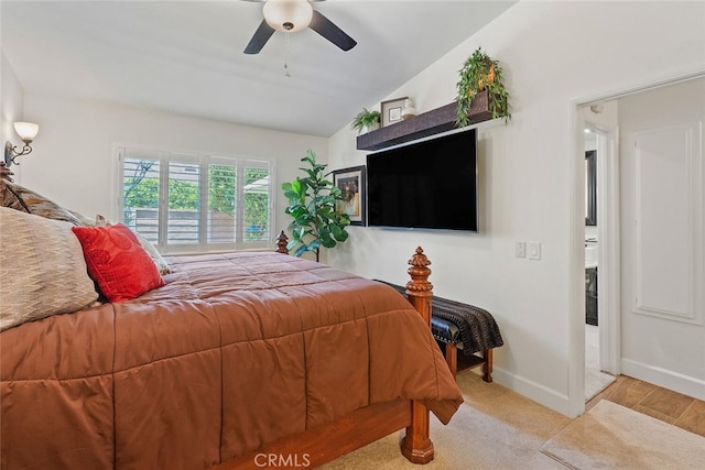 10 Glenhurst Unit 37, Irvine, CA 92604 - bedroom featuring vaulted ceiling and ceiling fan