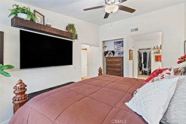 10 Glenhurst Unit 37, Irvine, CA 92604 - bedroom with a spacious closet and ceiling fan
