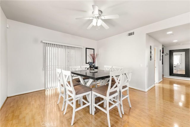 11411 Elliott Ave, El Monte, CA 91732 - dining area with light wood-style flooring and a ceiling fan