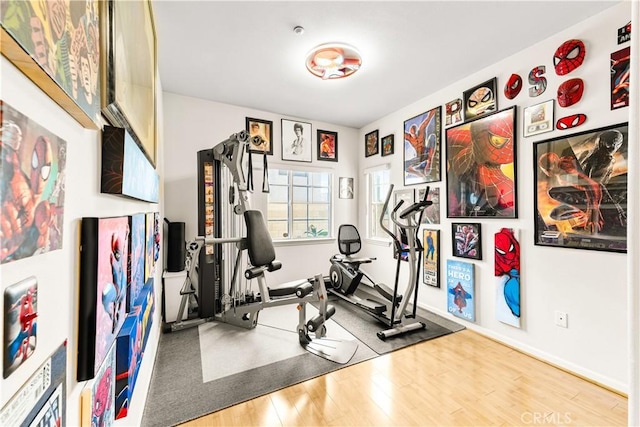 11411 Elliott Ave, El Monte, CA 91732 - workout room featuring wood finished floors
