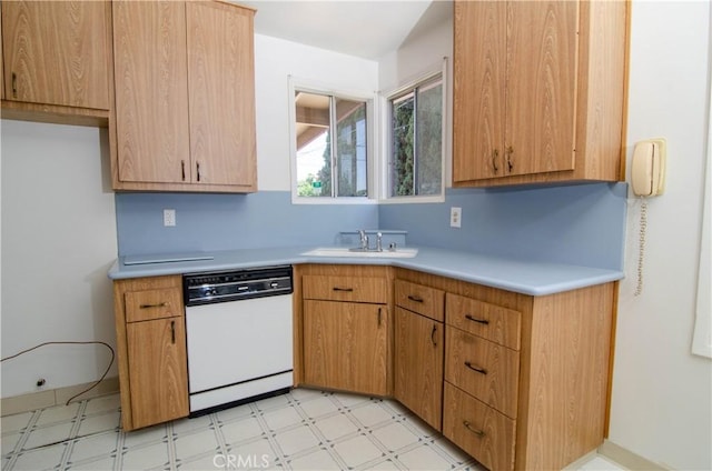 10520 Haskell Ave, Granada Hills, CA 91344 - kitchen with dishwasher, light countertops, and light flooring
