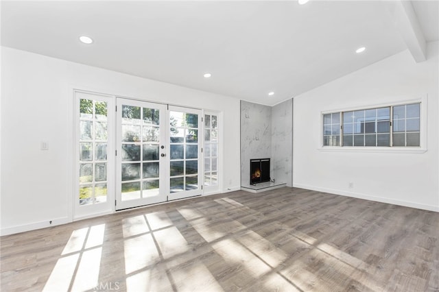 853 N Jasmine Ave, Ontario, CA 91762 - unfurnished living room featuring recessed lighting, wood finished floors, and a fireplace