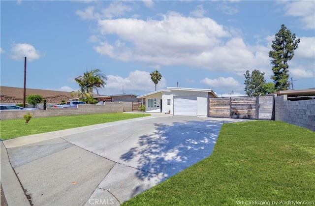 110 S Baymar St, West Covina, CA 91791 - mid-century modern home featuring concrete driveway, a gate, stucco siding, and a garage