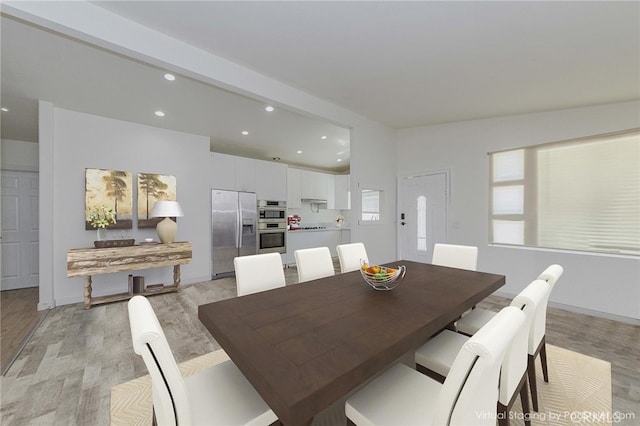 110 S Baymar St, West Covina, CA 91791 - dining area with light wood-style floors and recessed lighting