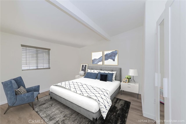 110 S Baymar St, West Covina, CA 91791 - bedroom featuring wood finished floors and beamed ceiling