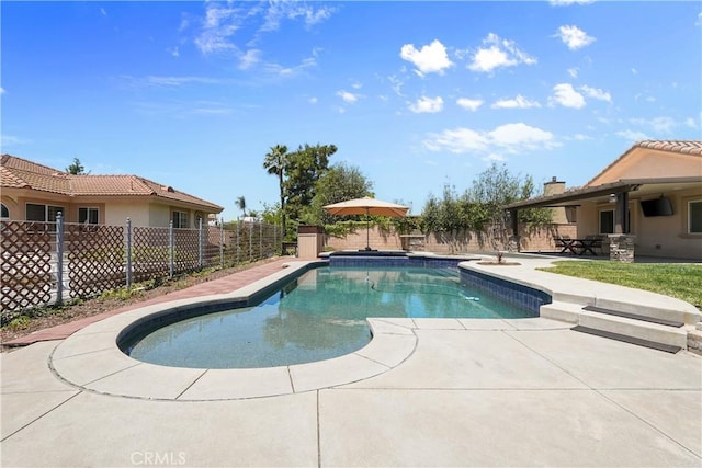1018 W 15th St, Upland, CA 91786 - view of swimming pool featuring a patio area and a fenced backyard