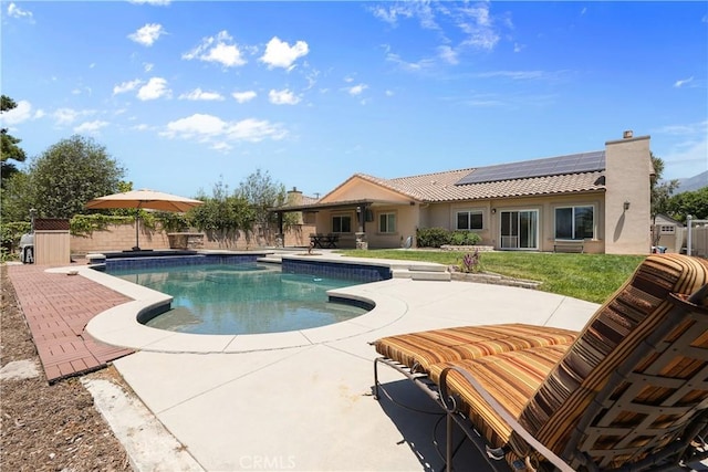 1018 W 15th St, Upland, CA 91786 - view of pool featuring a patio area and a fenced backyard