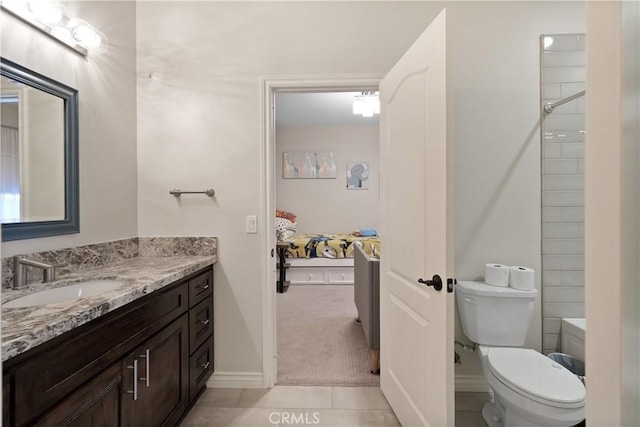 1018 W 15th St, Upland, CA 91786 - full bathroom with ensuite bathroom, vanity, and tile patterned flooring