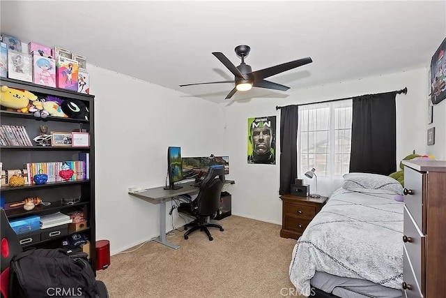 12465 Gramercy Ln, Victorville, CA 92392 - carpeted bedroom featuring an office area and a ceiling fan