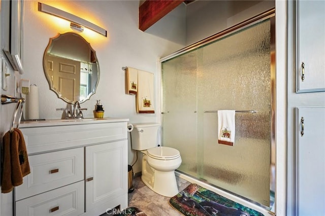 463 Delle Dr, Crestline, CA 92325 - bathroom featuring a stall shower and vanity