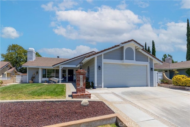 28219 Langside Ave, Canyon Country, CA 91351 - ranch-style home with driveway, an attached garage, and a tiled roof