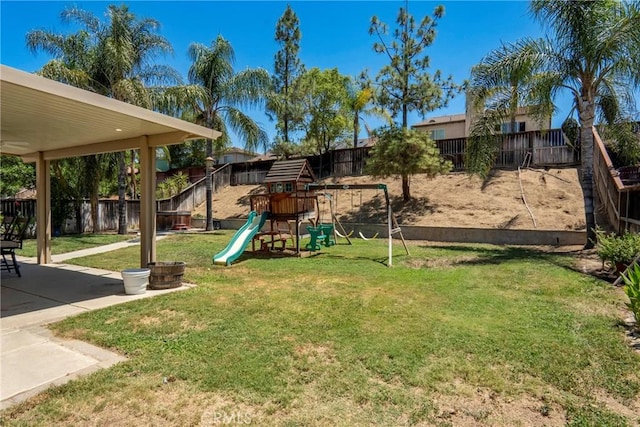 16074 Coyote Springs Ct, Moreno Valley, CA 92551 - fenced backyard featuring a playground