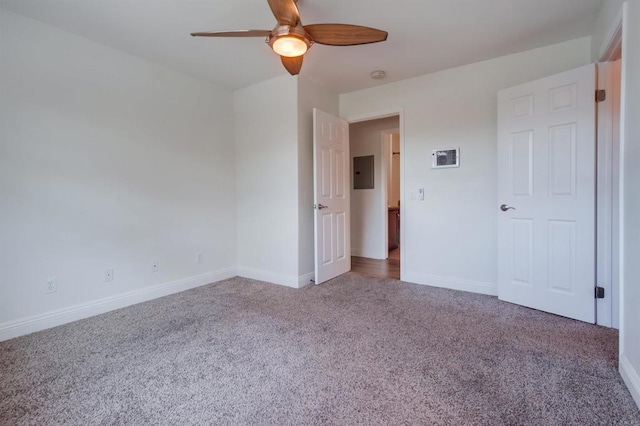 506 Canyon Dr Unit 70, Oceanside, CA 92054 - unfurnished bedroom featuring electric panel, carpet flooring, and a ceiling fan