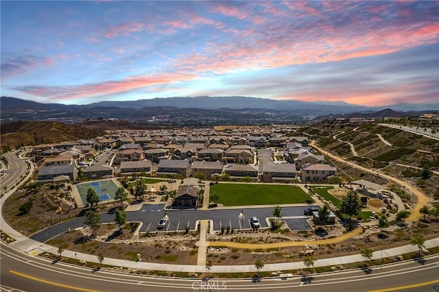 28508 Daybreak Way, Saugus, CA 91350 - aerial view at dusk of a mountain view and a residential view