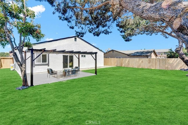 10965 Canis Ln, San Diego, CA 92126 - rear view of property with a fenced backyard, stucco siding, and a patio area