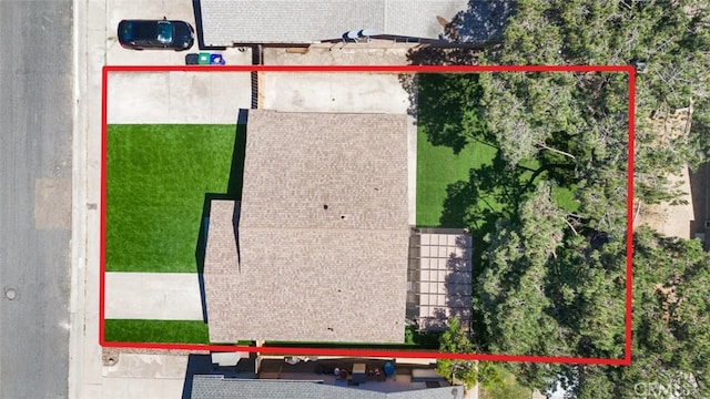 10965 Canis Ln, San Diego, CA 92126 - aerial view of property and surrounding area featuring property parcel outlined