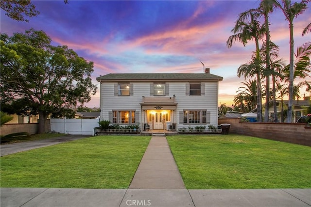 853 S Lemon St, Anaheim, CA 92805 - traditional-style home with a chimney and french doors