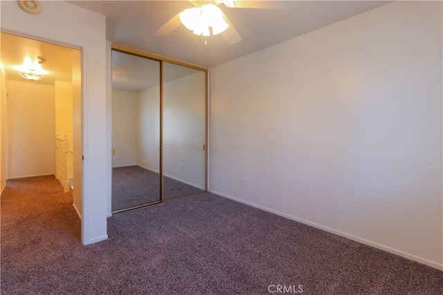 227 Gable Ln, La Habra, CA 90631 - unfurnished bedroom with carpet, a closet, and ceiling fan