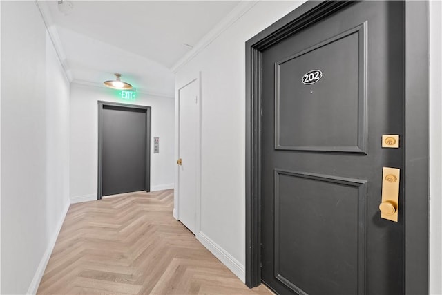 625 N Flores St Unit 202, West Hollywood, CA 90048 - hall with ornamental molding and baseboards