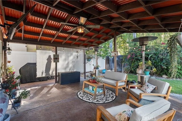 2566 Cottonwood Trl, Chino Hills, CA 91709 - view of patio with outdoor lounge area and a ceiling fan