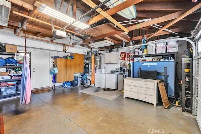 3609 S Parton St, Santa Ana, CA 92707 - garage featuring washer and dryer and a garage door opener