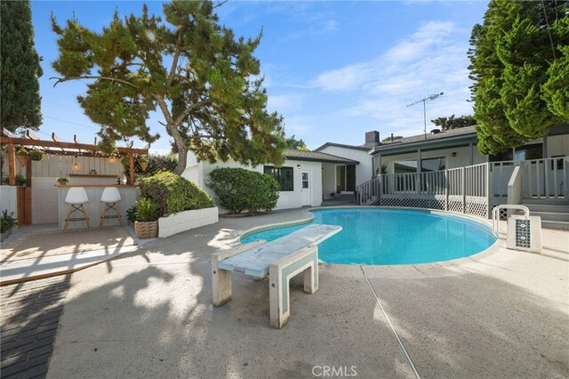 16228 Plummer St, North Hills, CA 91343 - view of swimming pool featuring a patio area and a diving board