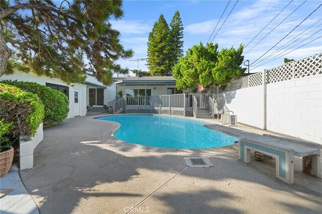 16228 Plummer St, North Hills, CA 91343 - view of swimming pool with a patio and a deck