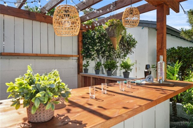 16228 Plummer St, North Hills, CA 91343 - wooden terrace featuring a pergola