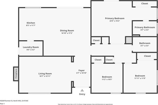 16228 Plummer St, North Hills, CA 91343 - view of property floor plan