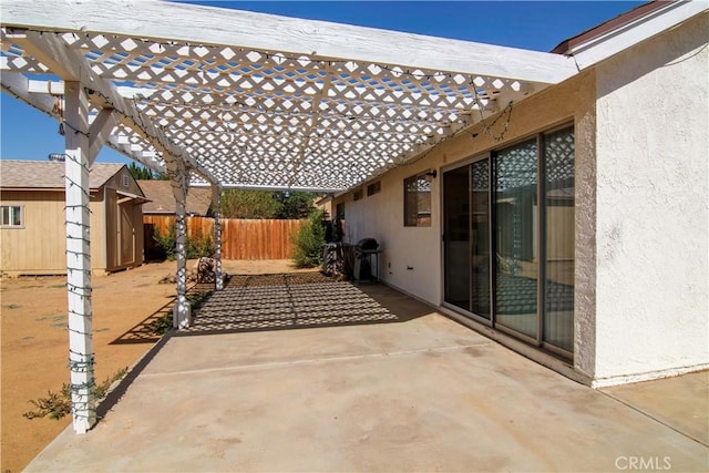 1714 Evelyn Pl, Palmdale, CA 93550 - fenced backyard featuring a storage shed, a patio area, and a pergola