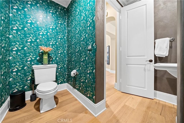 19668 Three Oaks Ln, Walnut, CA 91789 - bathroom featuring wood finished floors and baseboards