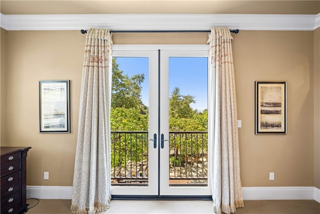 19668 Three Oaks Ln, Walnut, CA 91789 - doorway to outside with french doors and carpet flooring