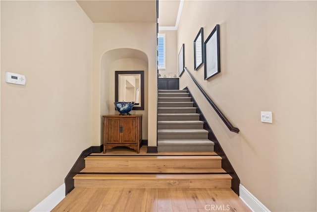 19668 Three Oaks Ln, Walnut, CA 91789 - stairs with baseboards and wood-type flooring