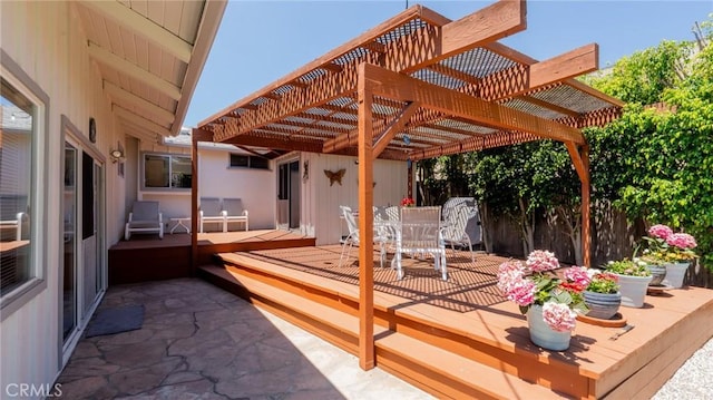 3456 Veteran Ave, Los Angeles, CA 90034 - view of patio with a pergola, a deck, and outdoor dining space