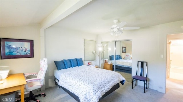 3456 Veteran Ave, Los Angeles, CA 90034 - bedroom with carpet, a closet, and ceiling fan