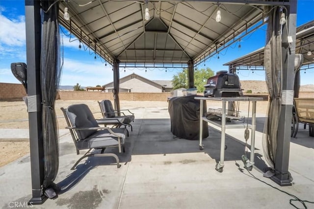 17993 Mondamon Rd, Apple Valley, CA 92307 - view of patio with a gazebo and a grill