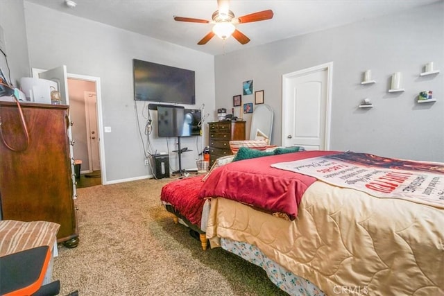 17993 Mondamon Rd, Apple Valley, CA 92307 - carpeted bedroom featuring ceiling fan and baseboards