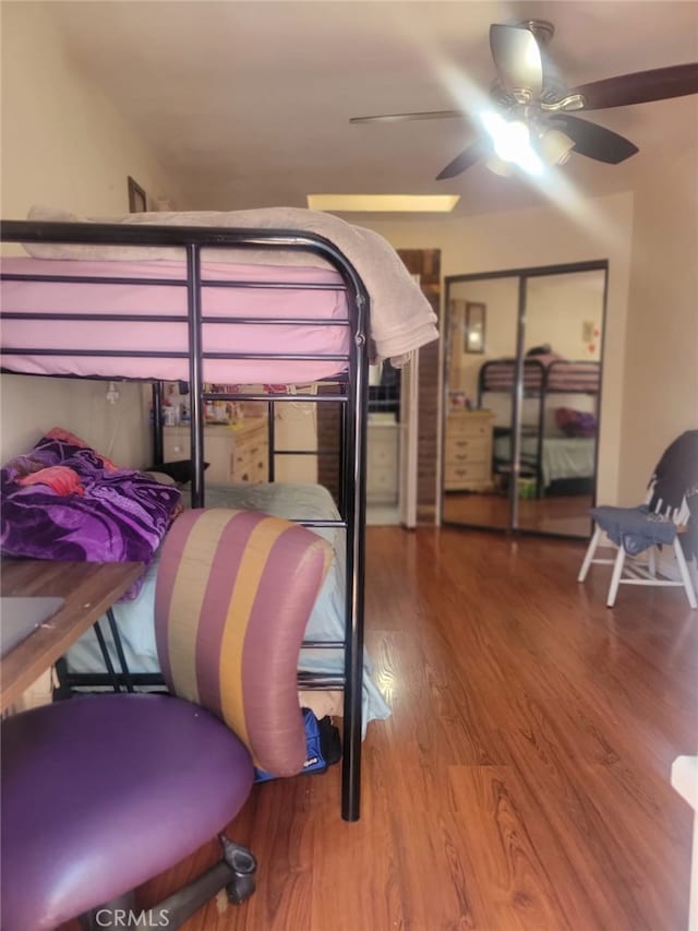 8502 Borson St, Downey, CA 90242 - bedroom featuring wood finished floors and a ceiling fan