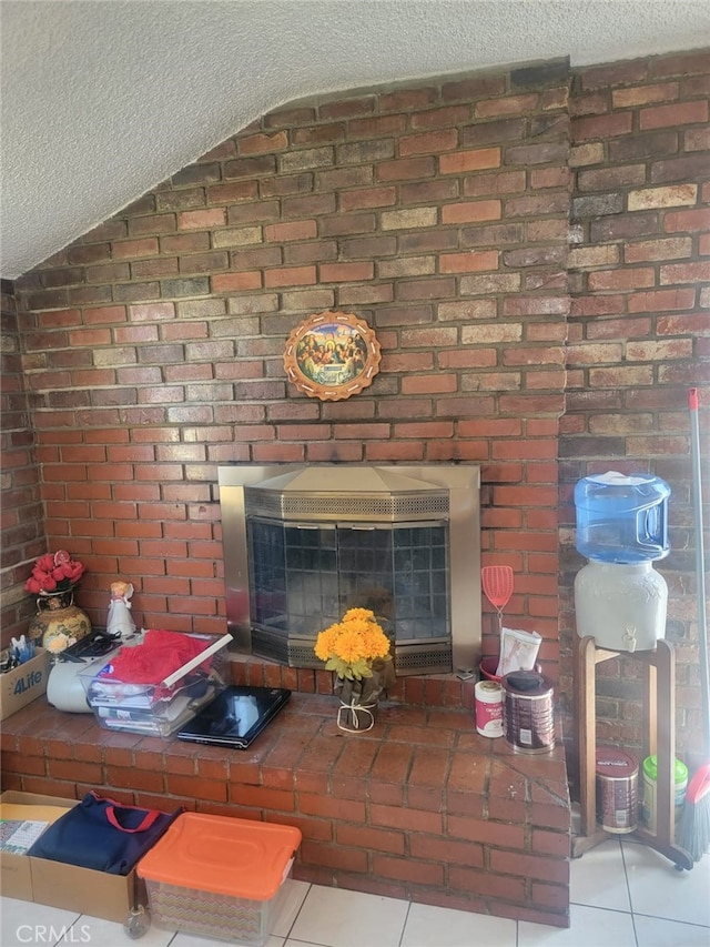 8502 Borson St, Downey, CA 90242 - detailed view of a textured ceiling and a fireplace