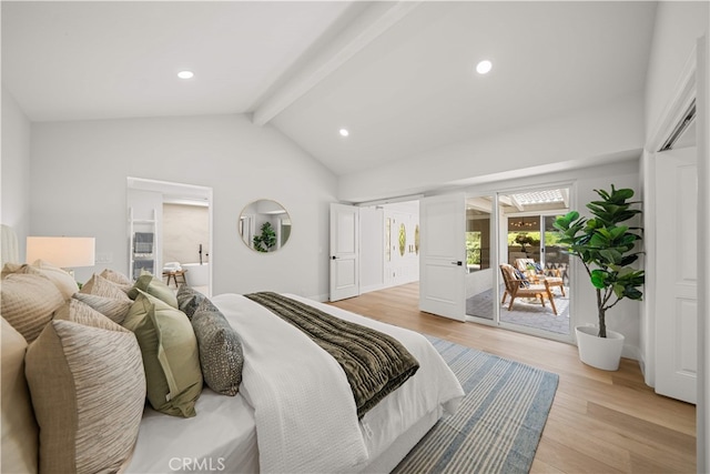 12 Creekside, Irvine, CA 92603 - bedroom featuring access to exterior, light wood-style flooring, and recessed lighting